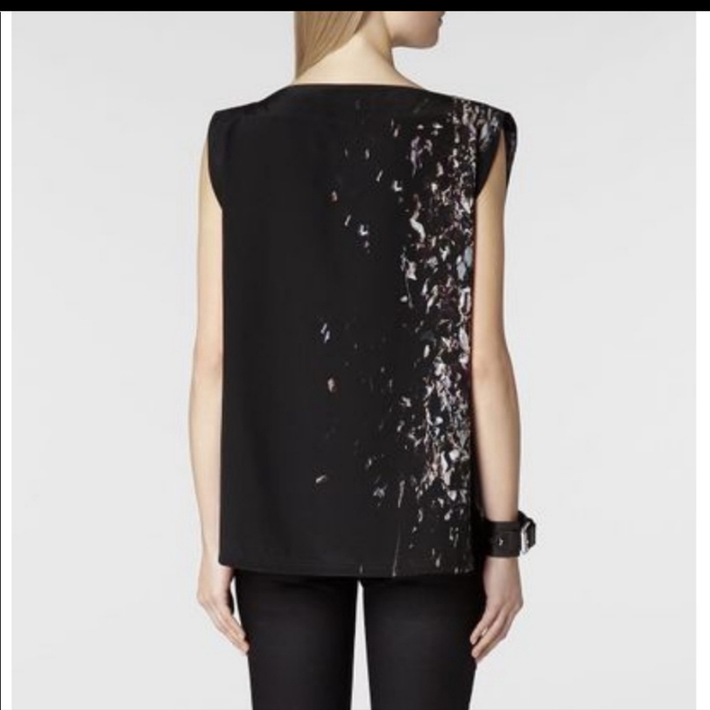 All Saints Lucie Silk Floral Top Shirt Size 2 - Picture 11 of 11